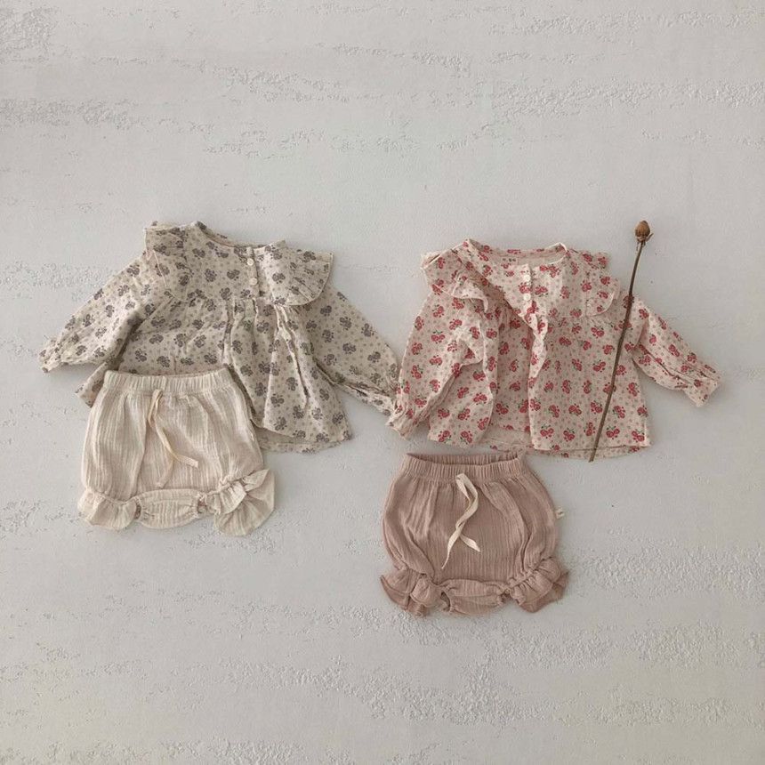 LALA - Korean Children Fashion - #Kfashion4kids - Rose Blouse Bloomer Set
