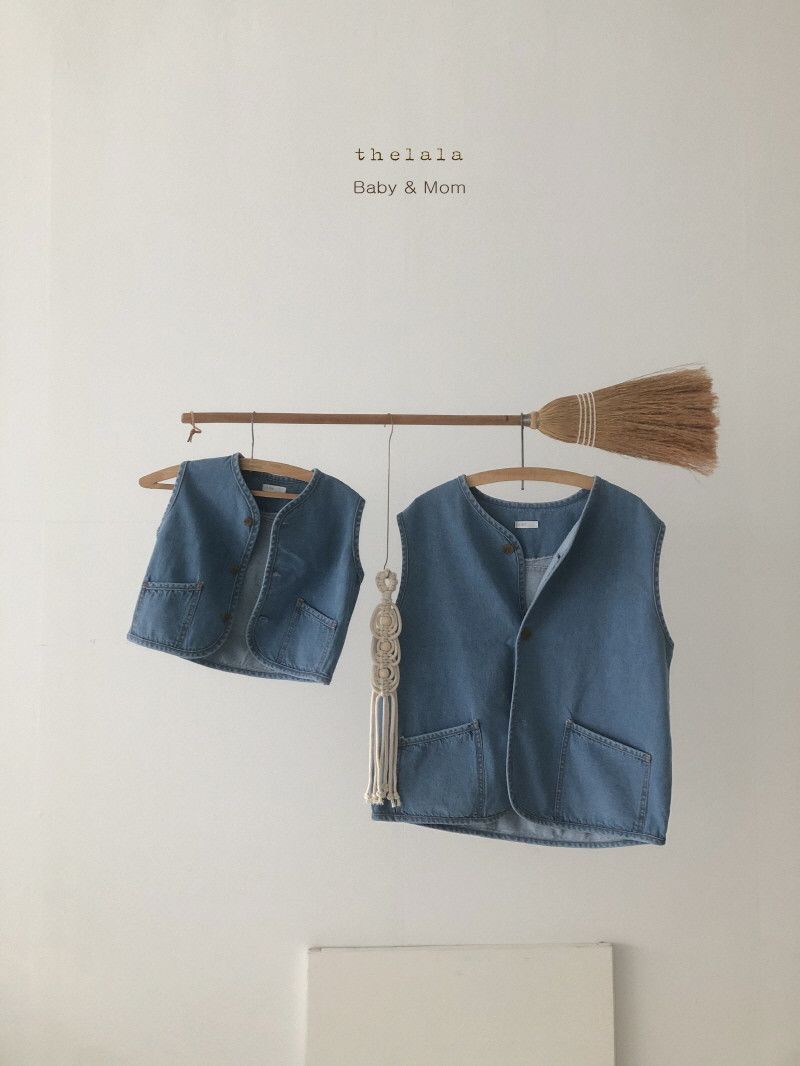 LALA - Korean Children Fashion - #Kfashion4kids - Adult Denim Vest - 4
