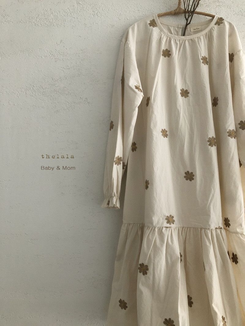 LALA - Korean Children Fashion - #Kfashion4kids - Adult Daisy Embroidery One-piece - 4