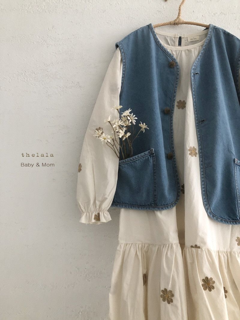 LALA - Korean Children Fashion - #Kfashion4kids - Adult Daisy Embroidery One-piece - 5