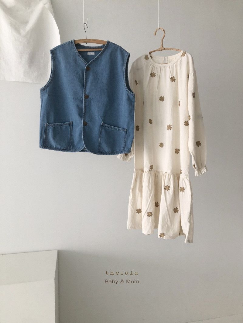 LALA - Korean Children Fashion - #Kfashion4kids - Adult Daisy Embroidery One-piece - 6