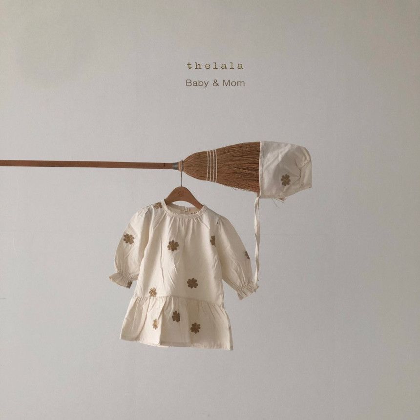 LALA - Korean Children Fashion - #Kfashion4kids - Daisy Embroidery One-piece