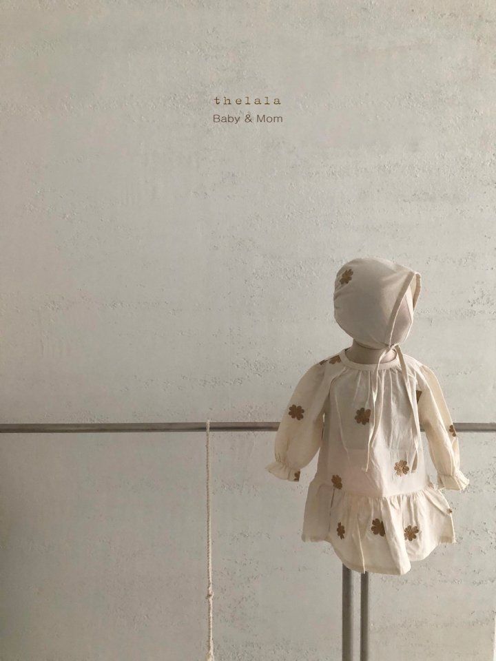 LALA - Korean Children Fashion - #Kfashion4kids - Daisy Embroidery One-piece - 4