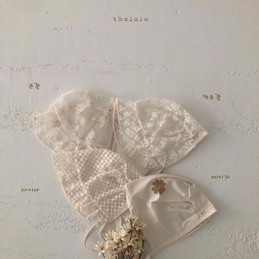 LALA - Korean Children Fashion - #Kfashion4kids - Lace Embroidery Bonnet
