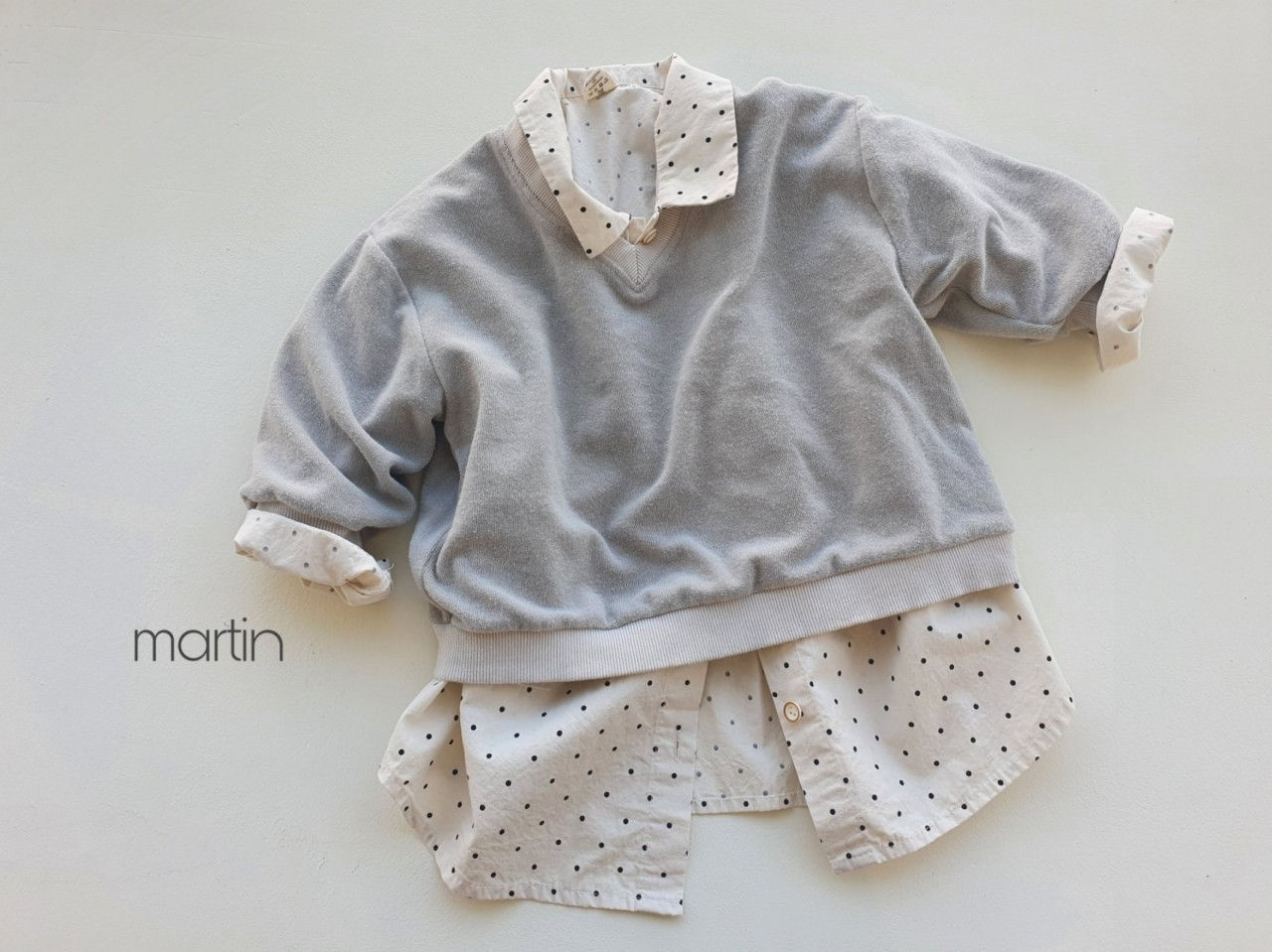 MARTIN - Korean Children Fashion - #Kfashion4kids - Terry V-neck Sweatshirt - 7