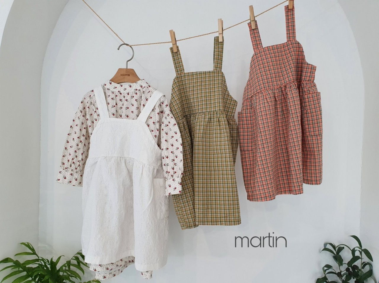 MARTIN - Korean Children Fashion - #Kfashion4kids - Check Eyelet One-piece
