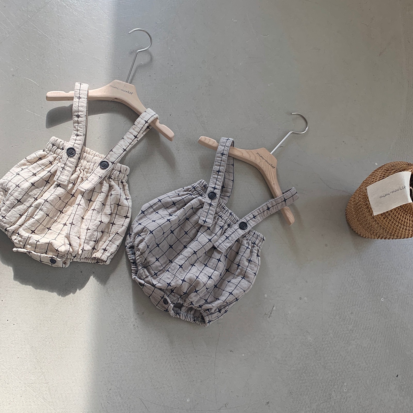 MIMI MARKET - Korean Children Fashion - #Kfashion4kids - Check Flower Suspender Bloomer - 10