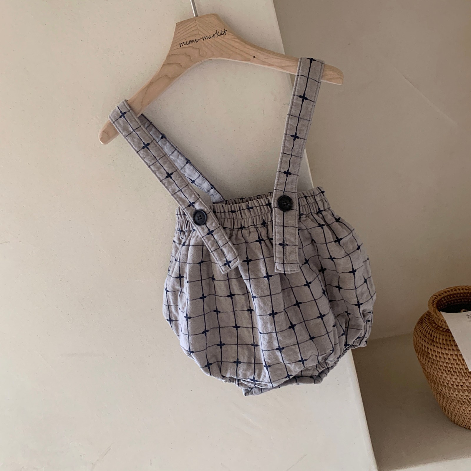 MIMI MARKET - Korean Children Fashion - #Kfashion4kids - Check Flower Suspender Bloomer - 8