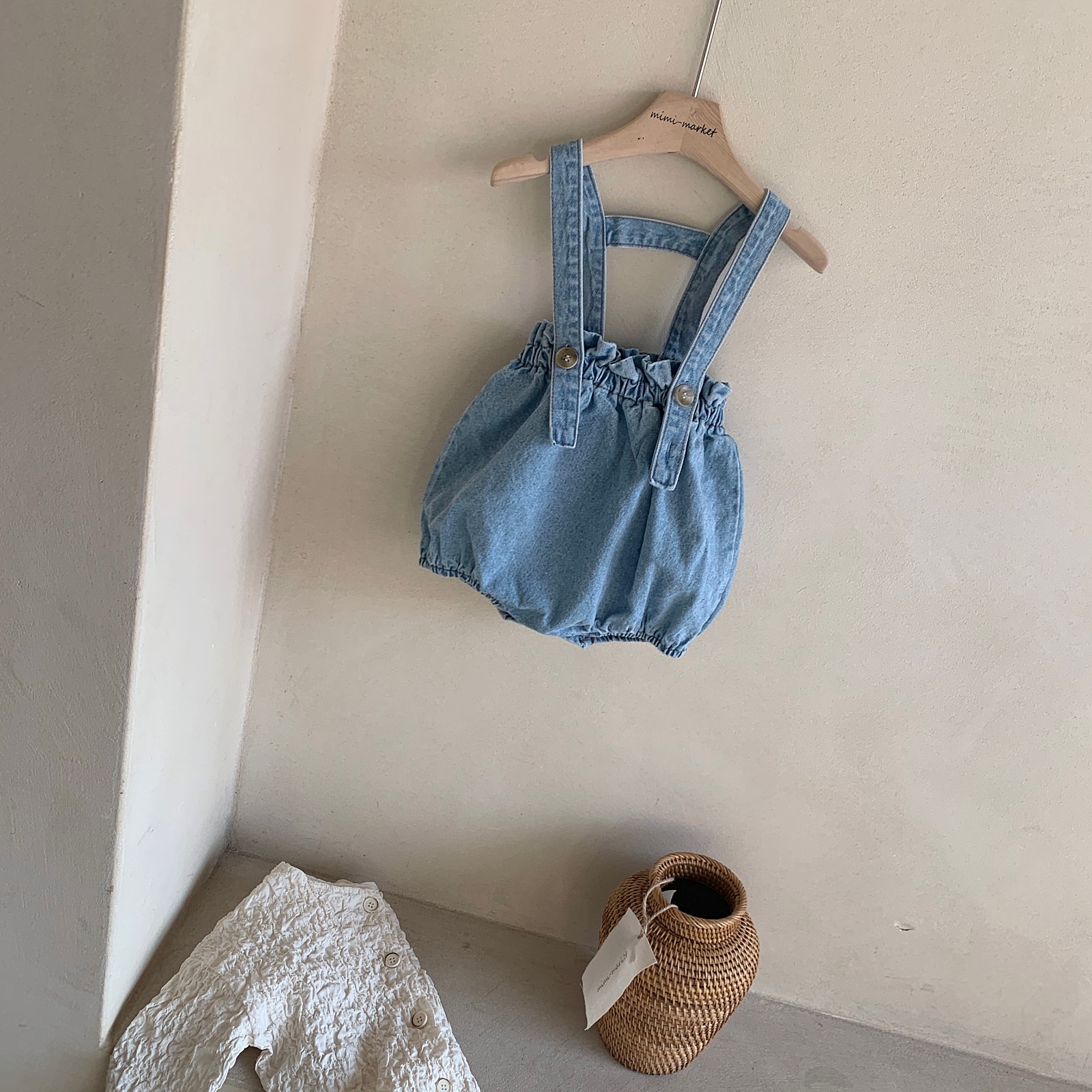 MIMI MARKET - Korean Children Fashion - #Kfashion4kids - Denim Pot Suspender Bloomer - 2