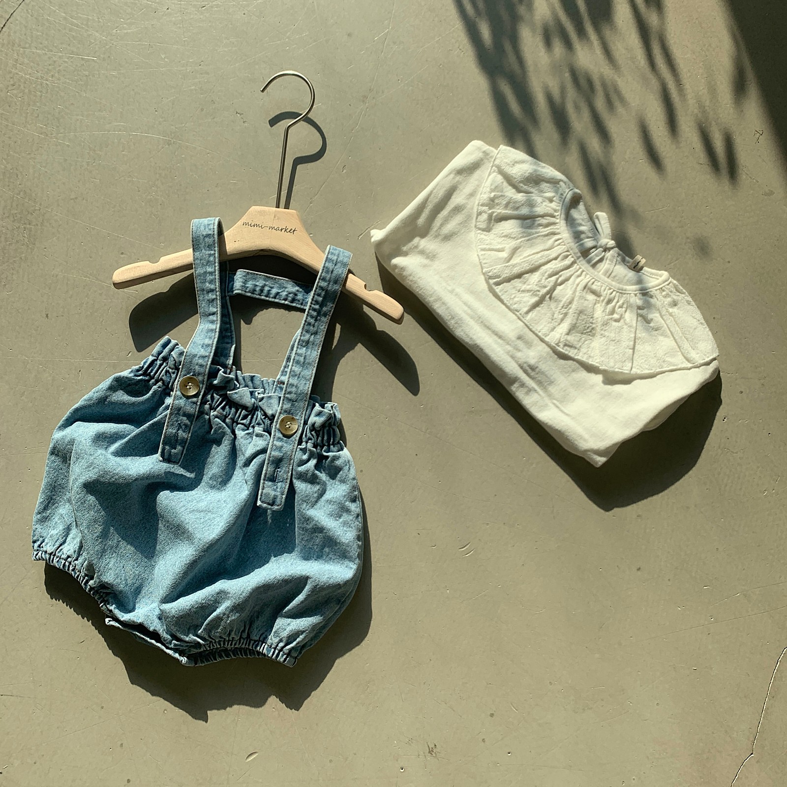 MIMI MARKET - Korean Children Fashion - #Kfashion4kids - Denim Pot Suspender Bloomer - 3