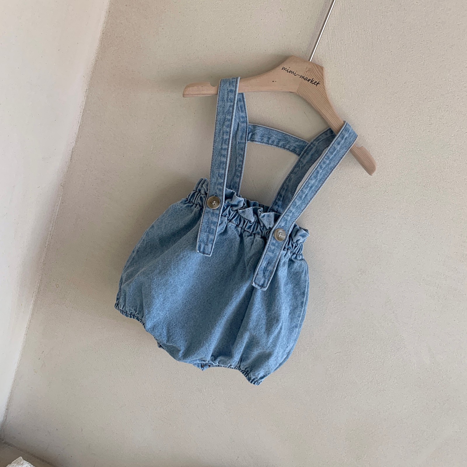 MIMI MARKET - Korean Children Fashion - #Kfashion4kids - Denim Pot Suspender Bloomer - 4