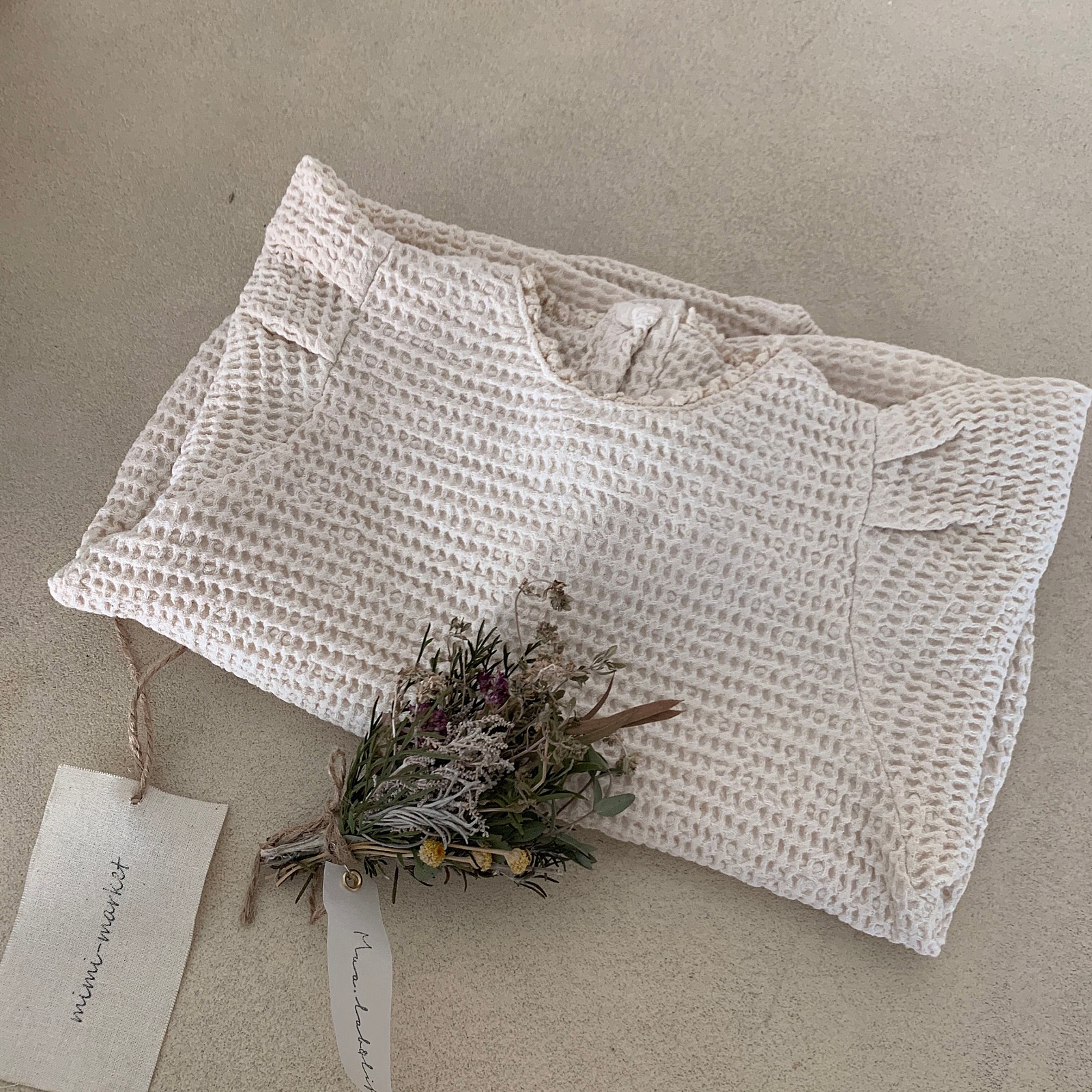 MIMI MARKET - Korean Children Fashion - #Kfashion4kids - Waffle Bodysuit - 3