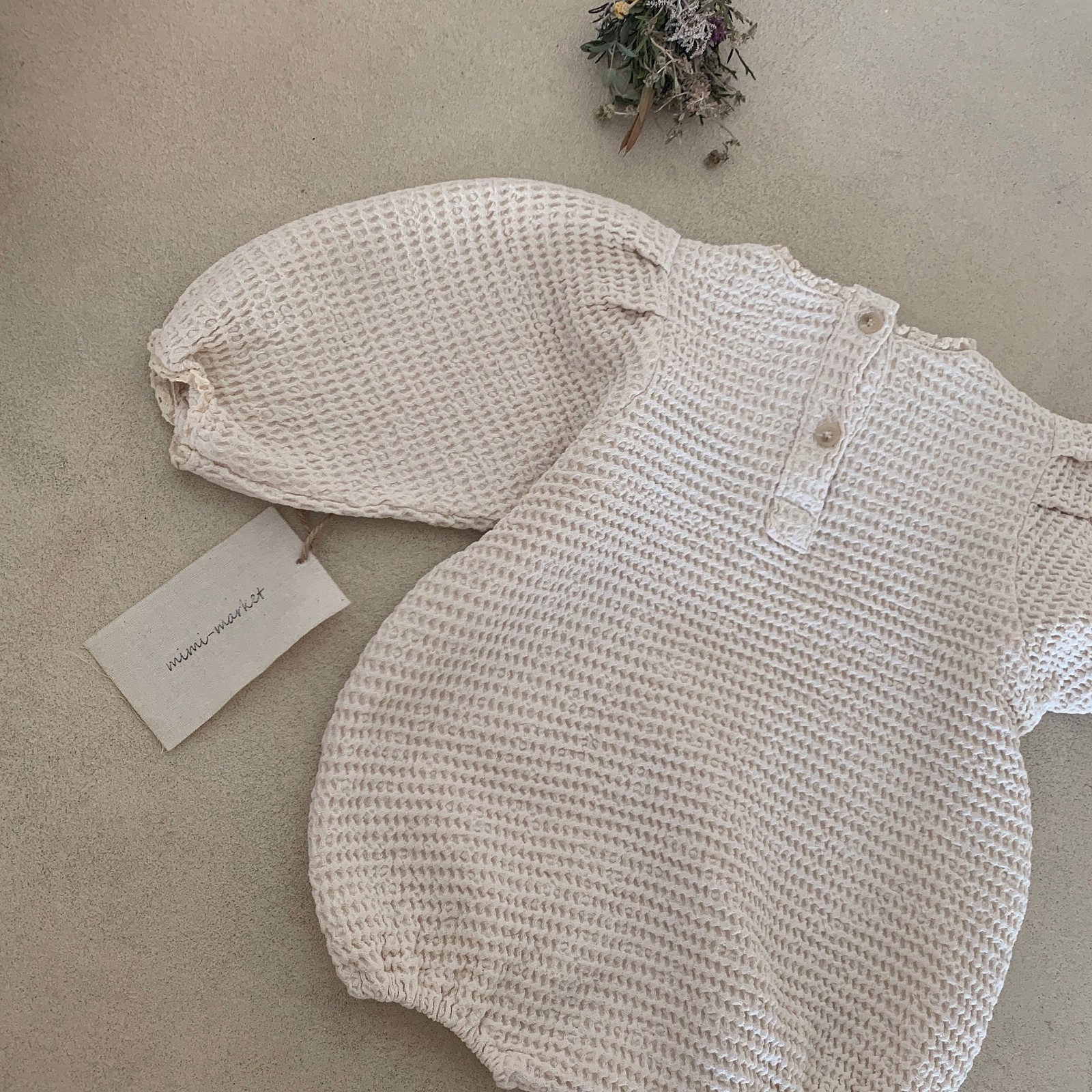 MIMI MARKET - Korean Children Fashion - #Kfashion4kids - Waffle Bodysuit - 4