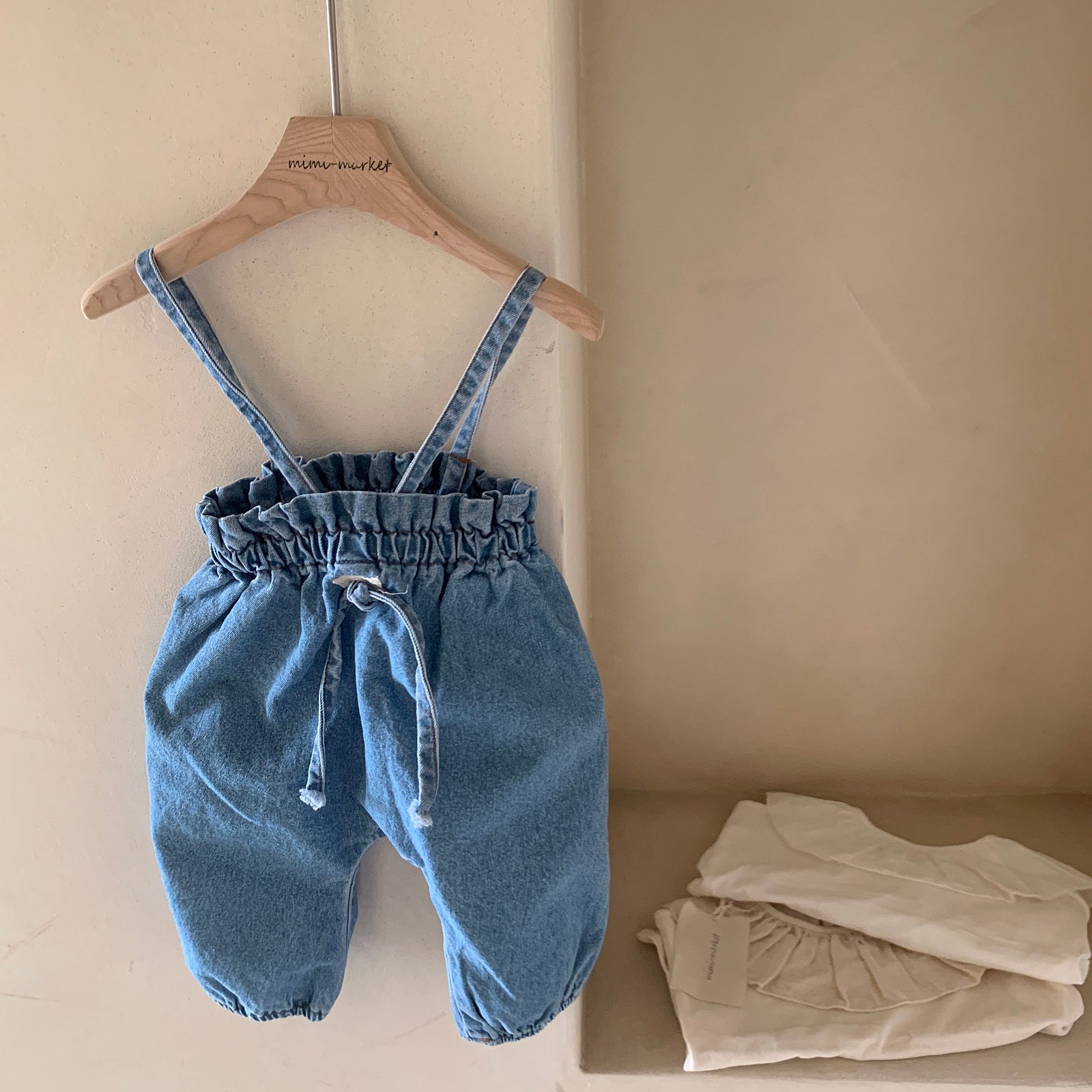 MIMI MARKET - Korean Children Fashion - #Kfashion4kids - Biggy Denim Suspender Pants - 6
