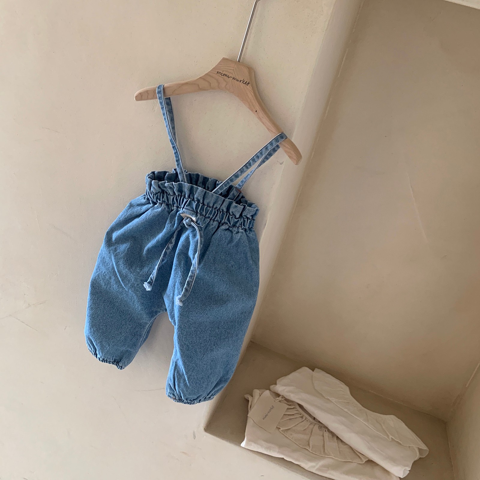 MIMI MARKET - Korean Children Fashion - #Kfashion4kids - Biggy Denim Suspender Pants - 7