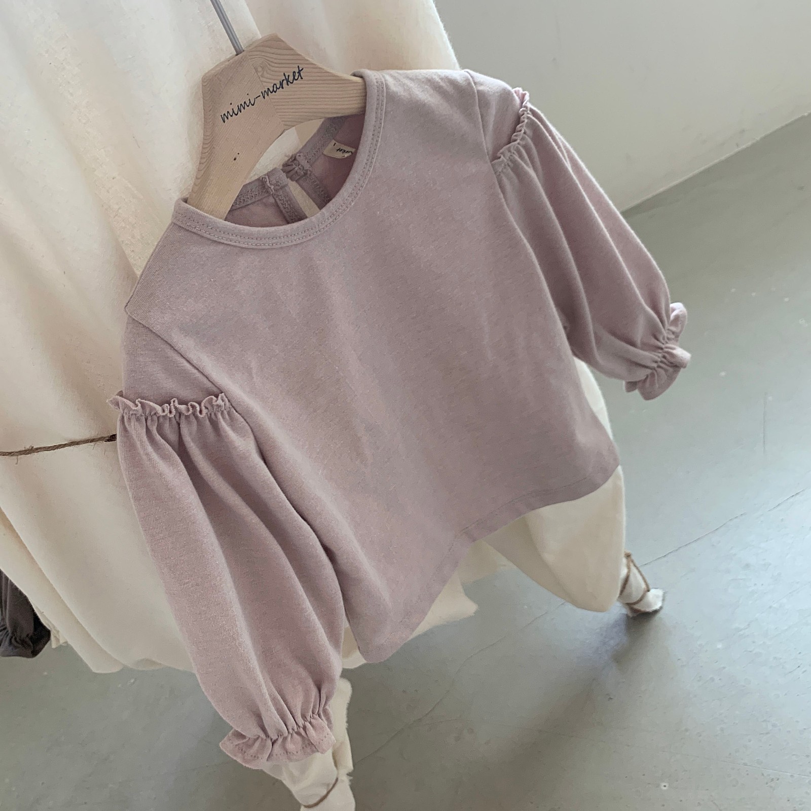 MIMI MARKET - Korean Children Fashion - #Kfashion4kids - Frill Sleeve Tee - 10