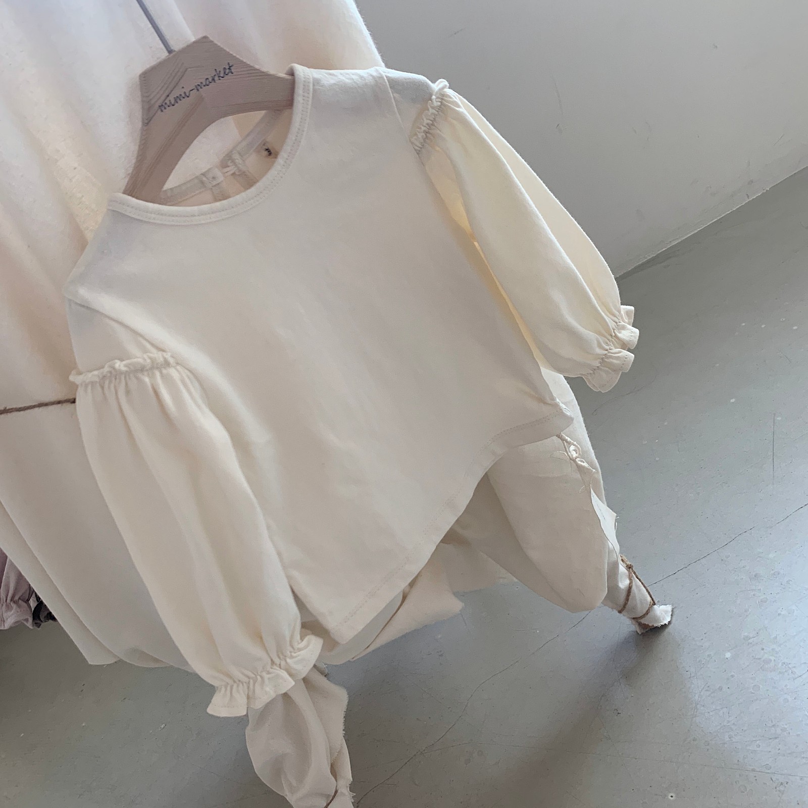 MIMI MARKET - Korean Children Fashion - #Kfashion4kids - Frill Sleeve Tee - 12
