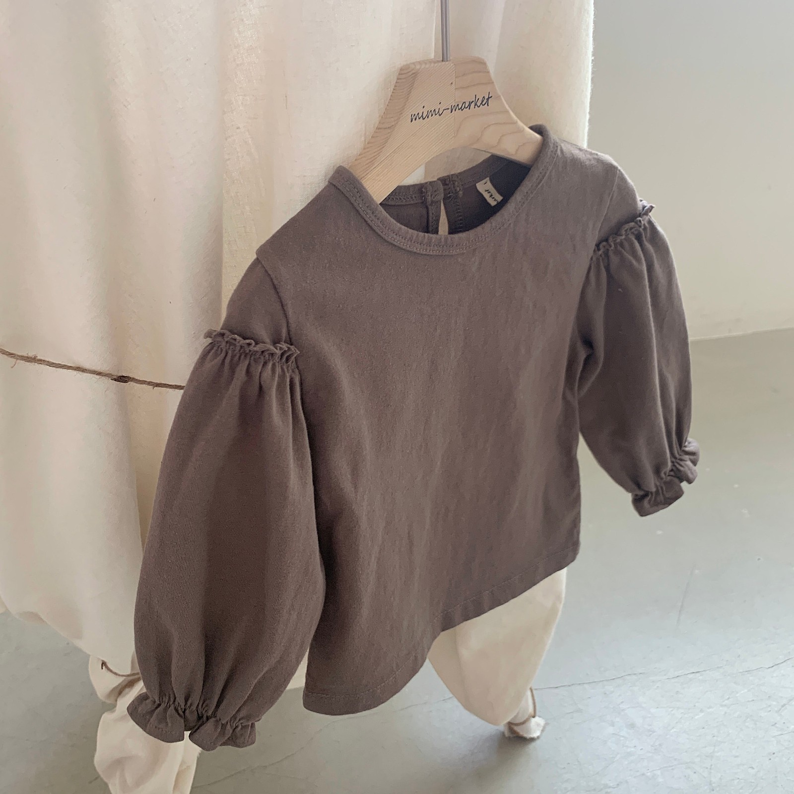MIMI MARKET - Korean Children Fashion - #Kfashion4kids - Frill Sleeve Tee - 8