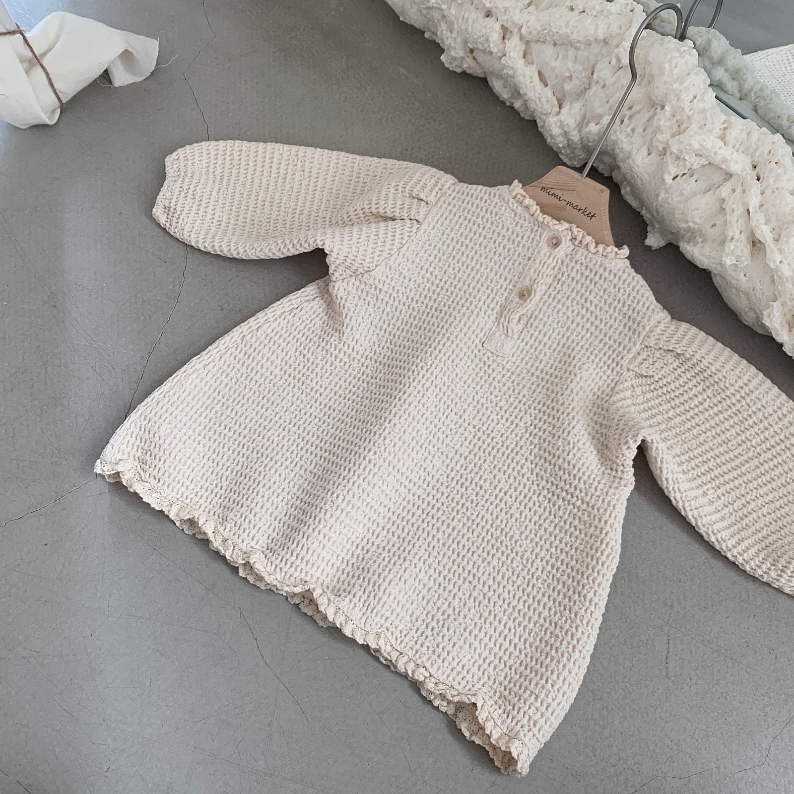 MIMI MARKET - Korean Children Fashion - #Kfashion4kids - Waffle One-piece - 4