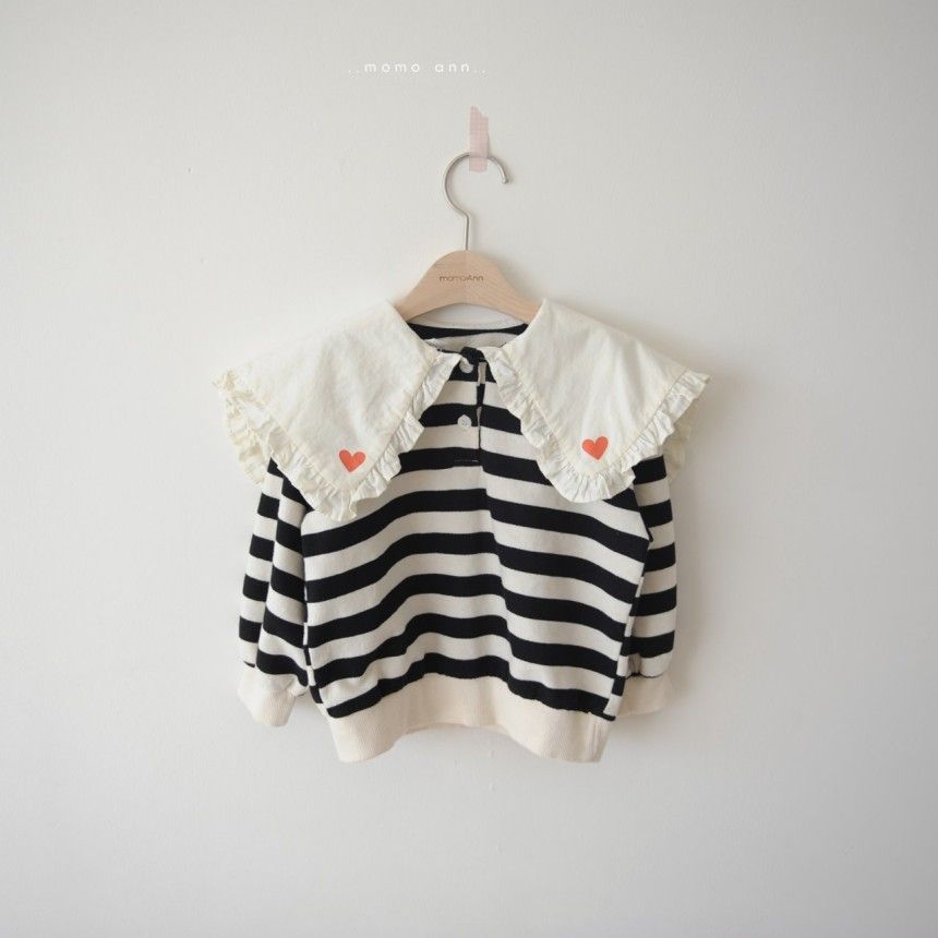 MOMO ANN - Korean Children Fashion - #Kfashion4kids - Bon Jour Collar Sweatshirt
