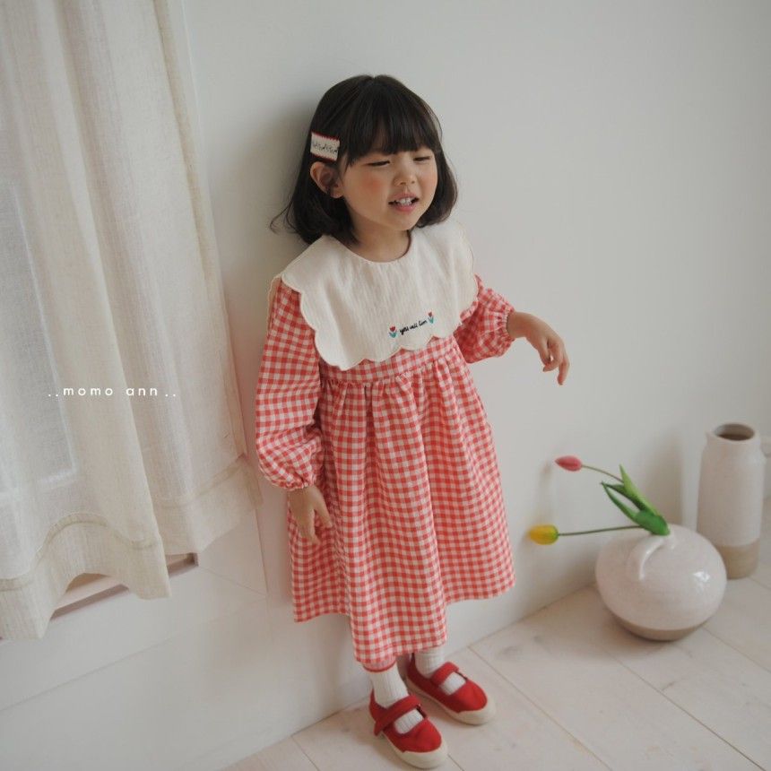 MOMO ANN - Korean Children Fashion - #Kfashion4kids - Tulip Check One-piece