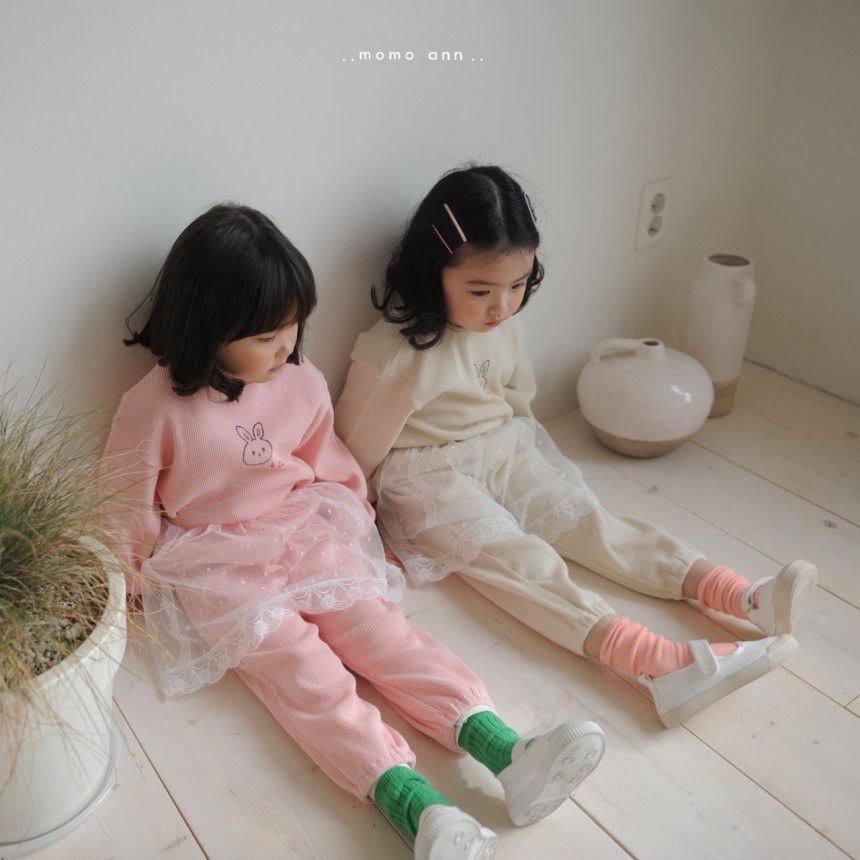 MOMO ANN - Korean Children Fashion - #Kfashion4kids - Pecita Rabbit Top Bottom Set