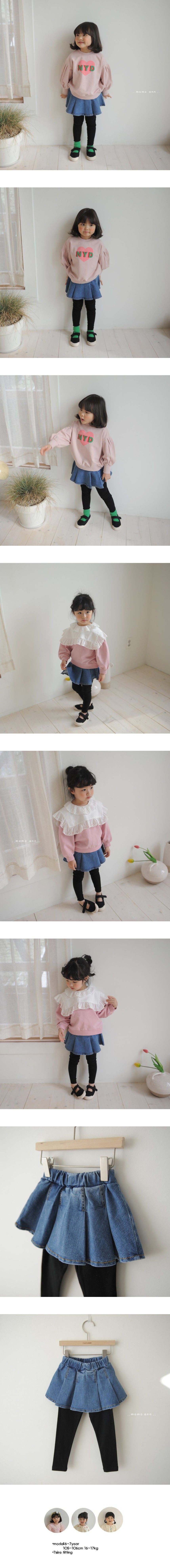 MOMO ANN - Korean Children Fashion - #Kfashion4kids - Pleats Denim Skirt Leggings - 2