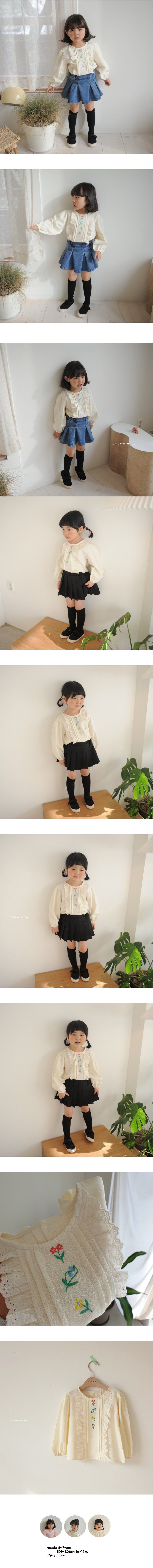 MOMO ANN - Korean Children Fashion - #Kfashion4kids - Flower Embroidery Blouse - 2