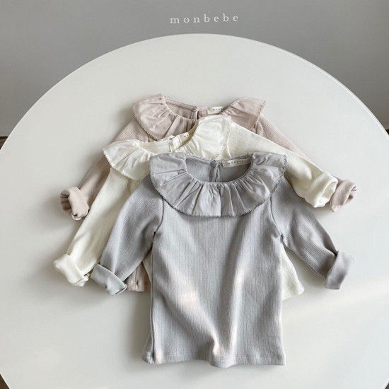 MONBEBE - Korean Children Fashion - #Kfashion4kids - Jacquard Frill Tee