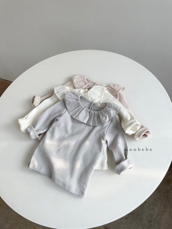 MONBEBE - Korean Children Fashion - #Kfashion4kids - Jacquard Frill Tee - 2