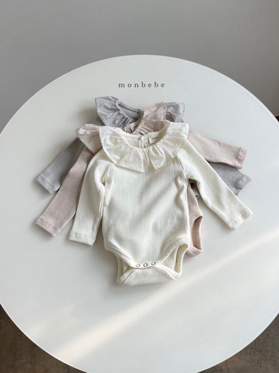 MONBEBE - Korean Children Fashion - #Kfashion4kids - Jacquard Frill Bodysuit - 6