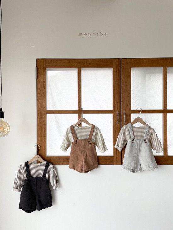 MONBEBE - Korean Children Fashion - #Kfashion4kids - Spring Suspender Half Pants - 9