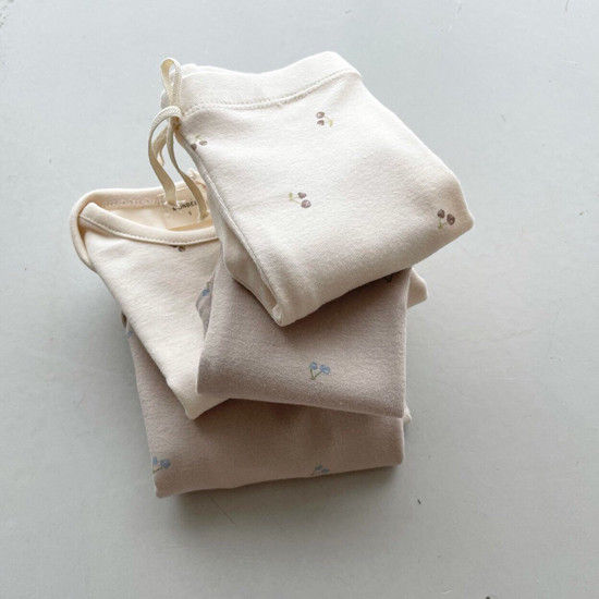 MONBEBE - Korean Children Fashion - #Kfashion4kids - Pastel Cherry Foot Leggings