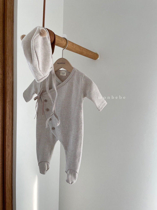 MONBEBE - Korean Children Fashion - #Kfashion4kids - Cozy Romper with Bonnet - 5
