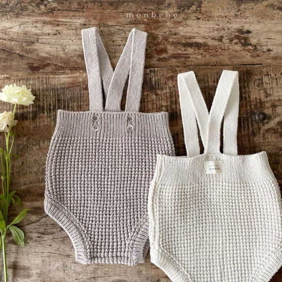 MONBEBE - Korean Children Fashion - #Kfashion4kids - Cotton Knit Suspender Pants