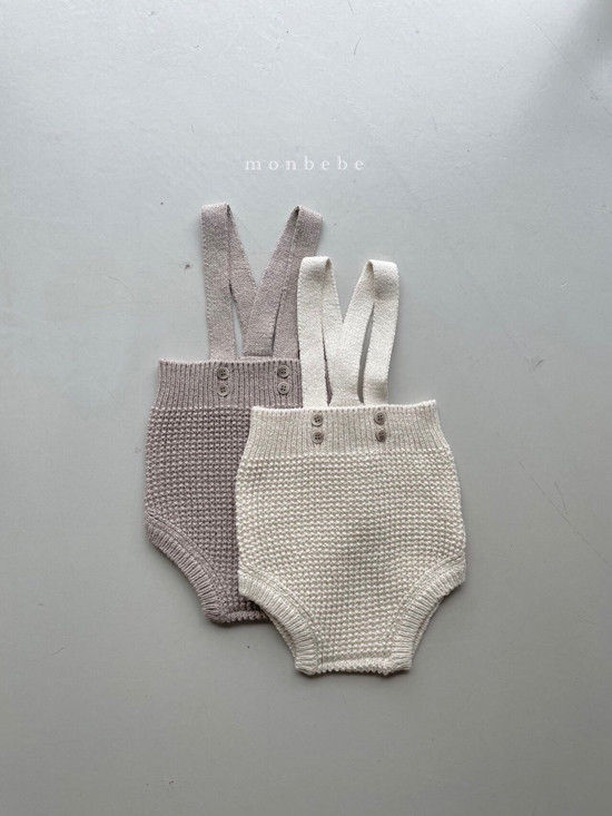 MONBEBE - Korean Children Fashion - #Kfashion4kids - Cotton Knit Suspender Pants - 2