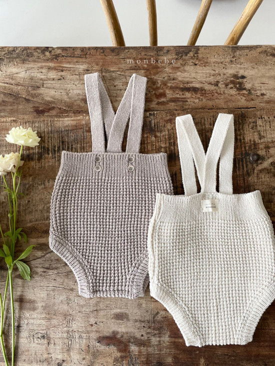 MONBEBE - Korean Children Fashion - #Kfashion4kids - Cotton Knit Suspender Pants - 5