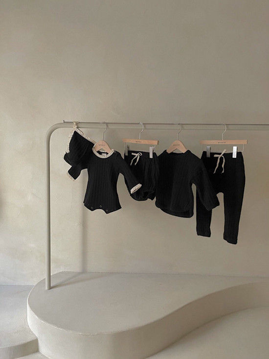 MONBEBE - Korean Children Fashion - #Kfashion4kids - Croiffle Bodysuit with Bonnet - 6
