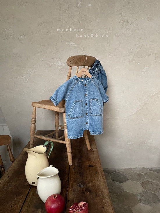 MONBEBE - Korean Children Fashion - #Kfashion4kids - Denim Bodysuit