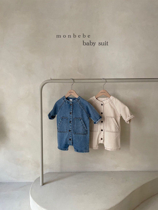 MONBEBE - Korean Children Fashion - #Kfashion4kids - Denim Bodysuit - 10