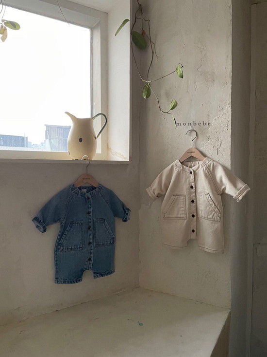 MONBEBE - Korean Children Fashion - #Kfashion4kids - Denim Bodysuit - 3