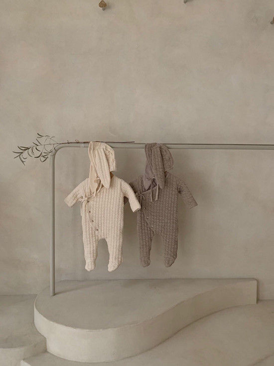 MONBEBE - Korean Children Fashion - #Kfashion4kids - Eco Bunny Bodysuit with Bonnet - 12