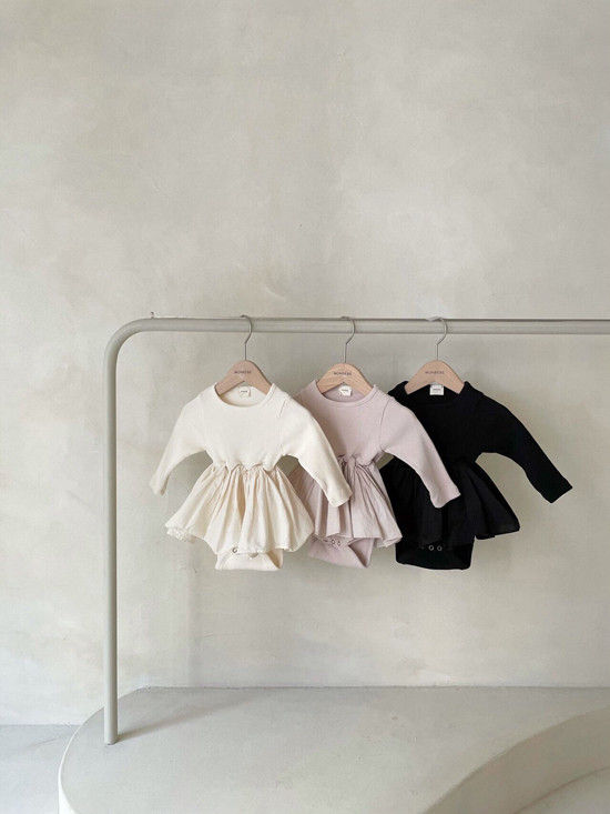 MONBEBE - Korean Children Fashion - #Kfashion4kids - Rib Frill Bodysuit