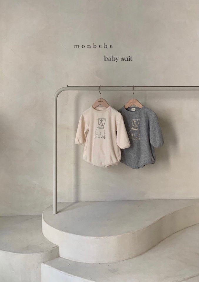 MONBEBE - Korean Children Fashion - #Kfashion4kids - Little Dog Bodysuit - 2