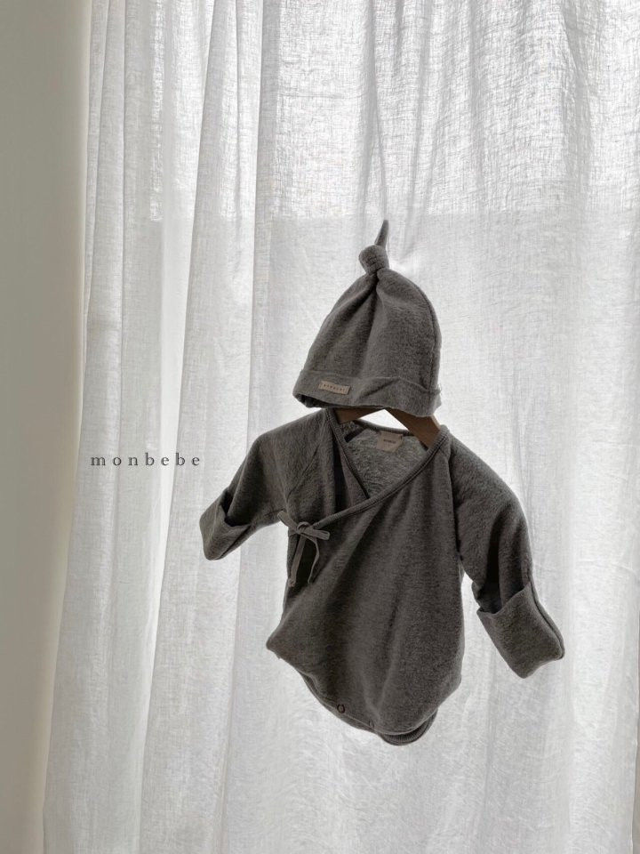 MONBEBE - Korean Children Fashion - #Kfashion4kids - Cotton New Born Romper with leggings & Beanie - 7