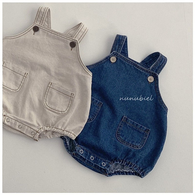 NUNUBIEL - Korean Children Fashion - #Kfashion4kids - Button Denim Romper - 5