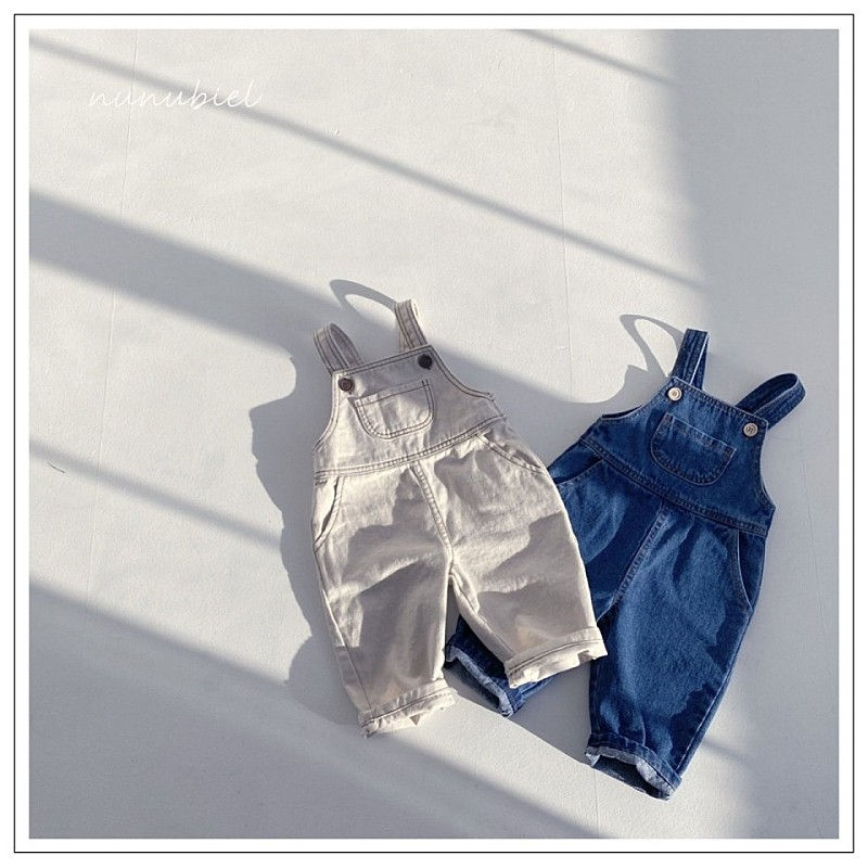 NUNUBIEL - Korean Children Fashion - #Kfashion4kids - Button Denim Suspender Pants