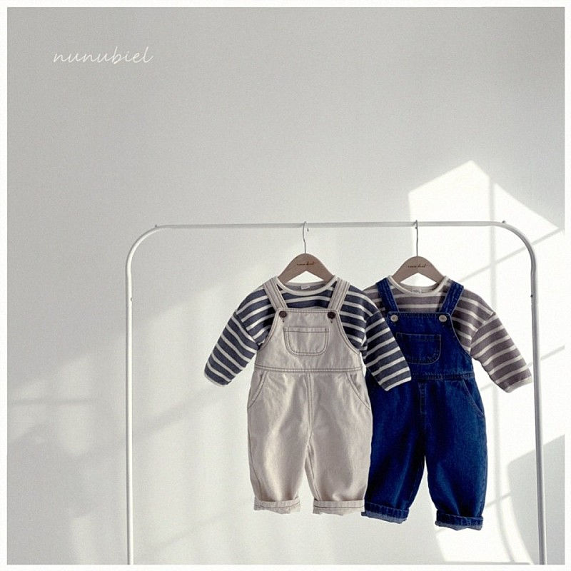 NUNUBIEL - Korean Children Fashion - #Kfashion4kids - Button Denim Suspender Pants - 2