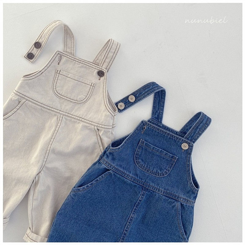 NUNUBIEL - Korean Children Fashion - #Kfashion4kids - Button Denim Suspender Pants - 5