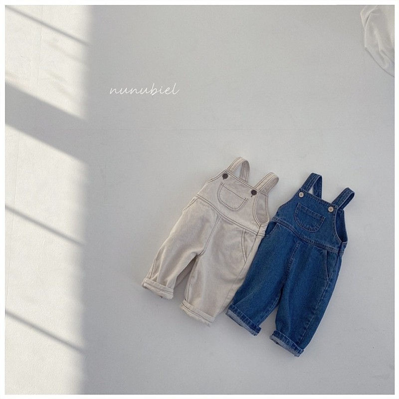 NUNUBIEL - Korean Children Fashion - #Kfashion4kids - Button Denim Suspender Pants - 6